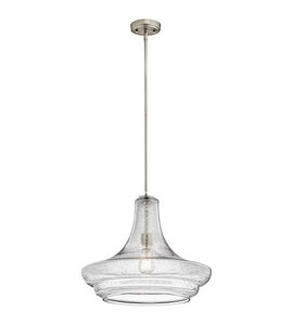 Everly 1 Light 19 inch Brushed Nickel Pendant Ceiling Light