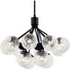 Silvarious 12 Light Black Chandelier/Semi Flush Ceiling Light in Clear Crackle