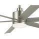 Loa 65 inch Painted Brushed Nickel with Silver Blades Ceiling Fan