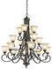 Monroe 16 Light 45 inch Olde Bronze Chandelier Multi Tier Ceiling Light in Light Umber Etched, Incandescent