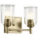 Shailene 2 Light 12.5 inch Natural Brass Bath Light Wall Light