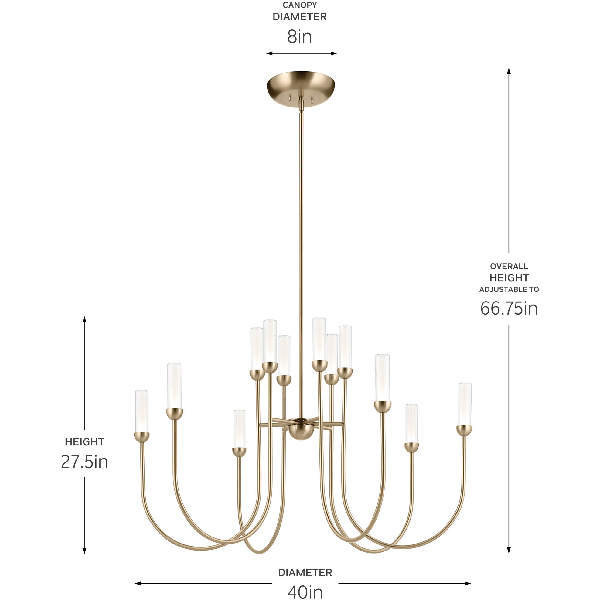 Moraine LED Champagne Bronze Chandelier Ceiling Light