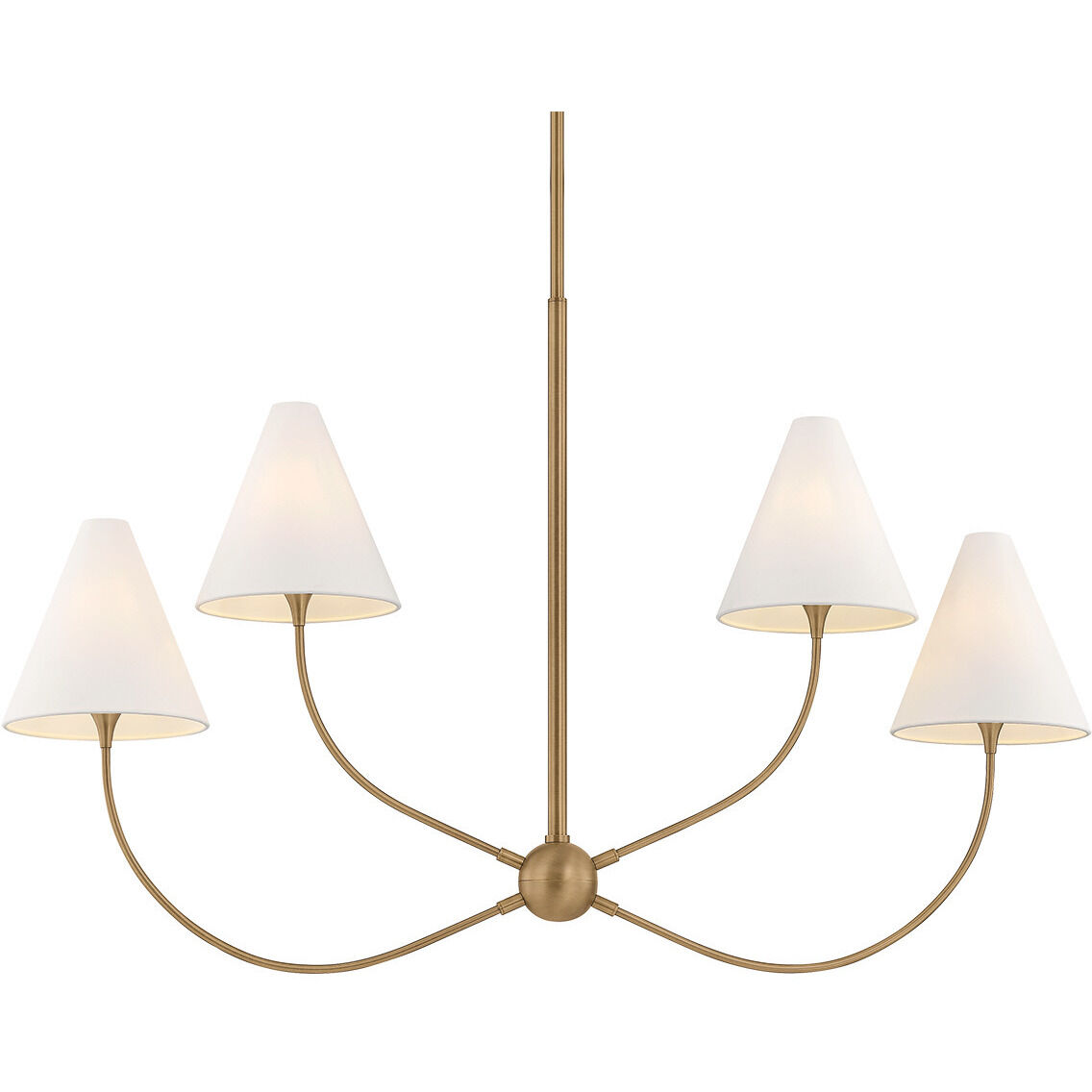 Evermore 4 Light 48 inch Patina Brass Linear Ceiling Light