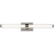 Laurene LED 31 inch Polished Nickel Linear Bath Bar Wall Light, Large