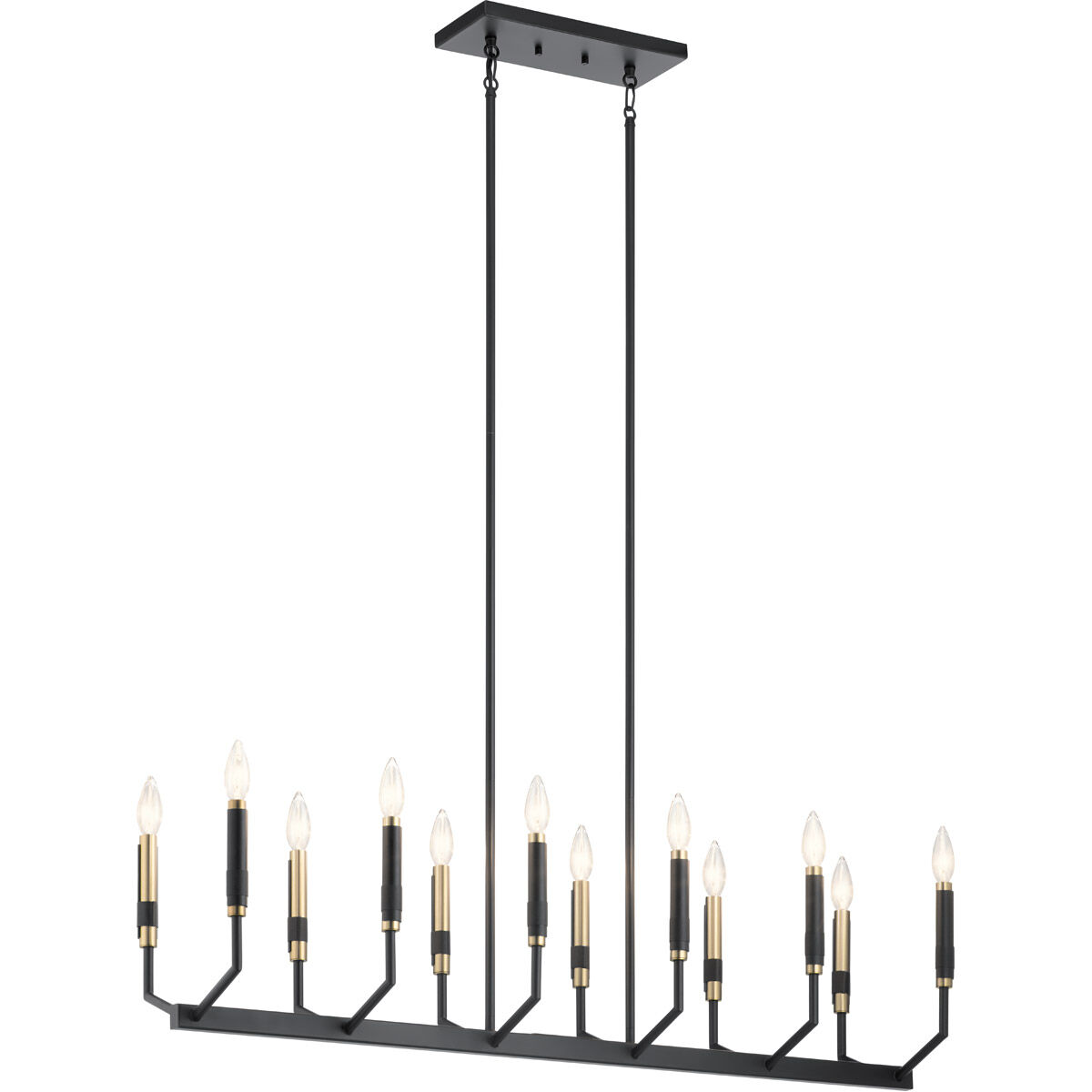 Armand 12 Light 9.5 inch Black Chandelier Linear Ceiling Light