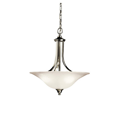 Dover 3 Light 18 inch Brushed Nickel Inverted Pendant/Semi Flush Ceiling Light