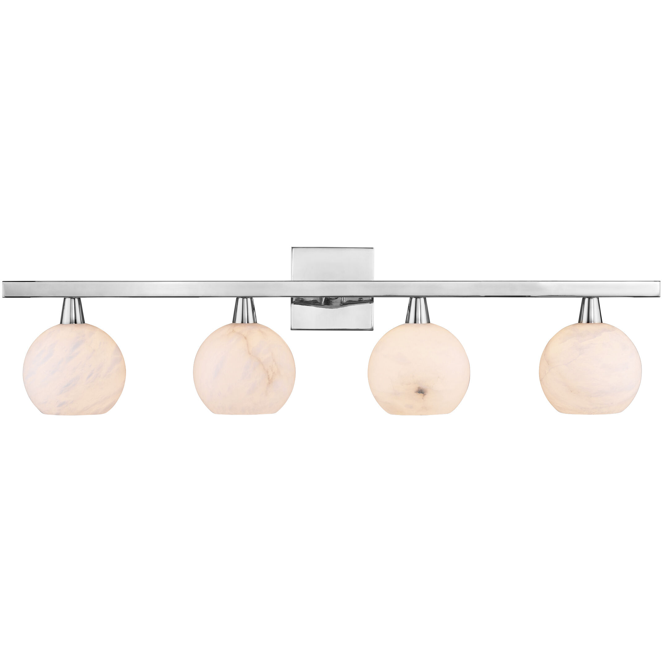 Bombelles 4 Light 38 inch Polished Nickel/Natural Bath Bar Wall Light