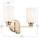 Gioe 2 Light 14.25 inch Champagne Bronze Vanity Light Wall Light