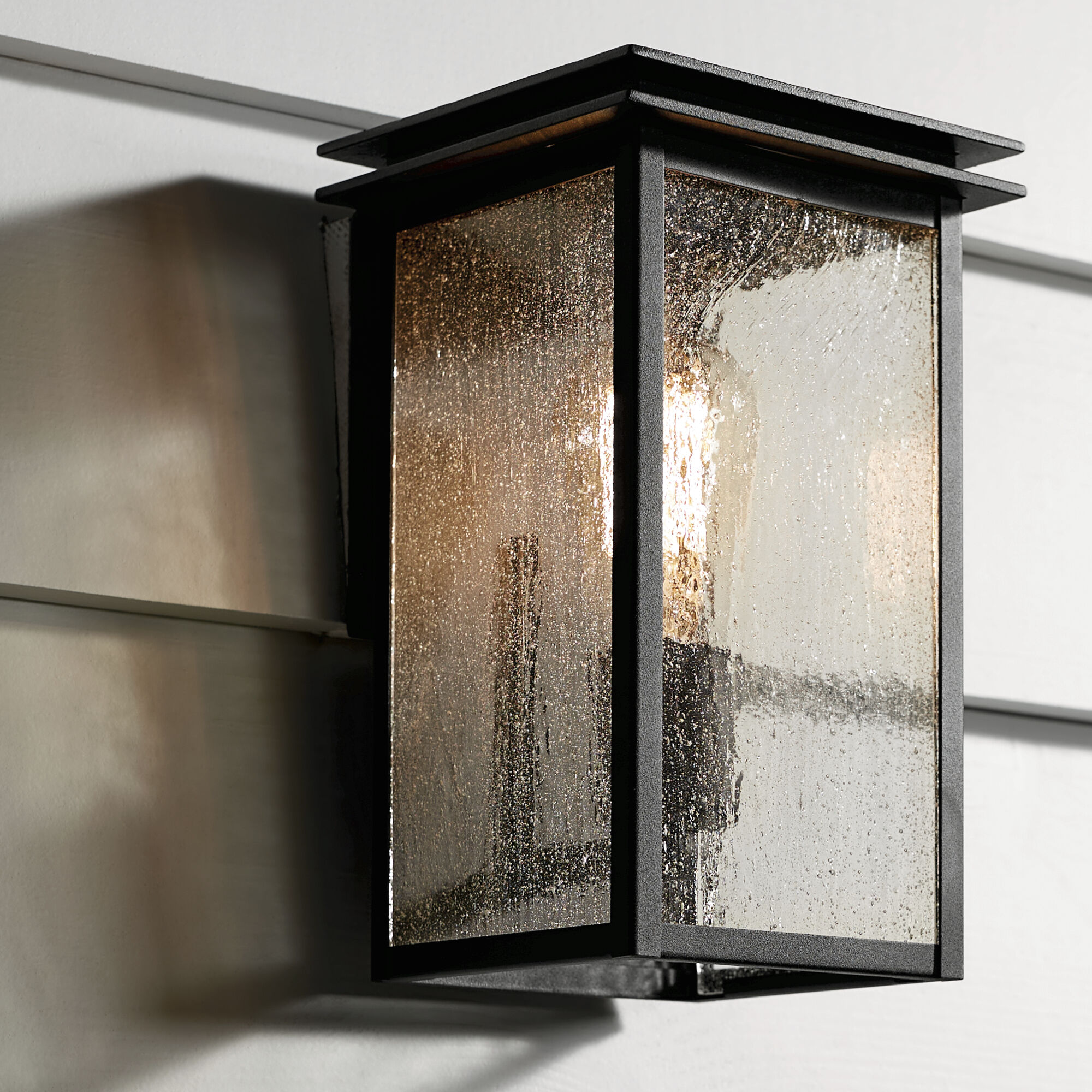 Arkville 1 Light 10 inch Textured Black Outdoor Wall Light, Small