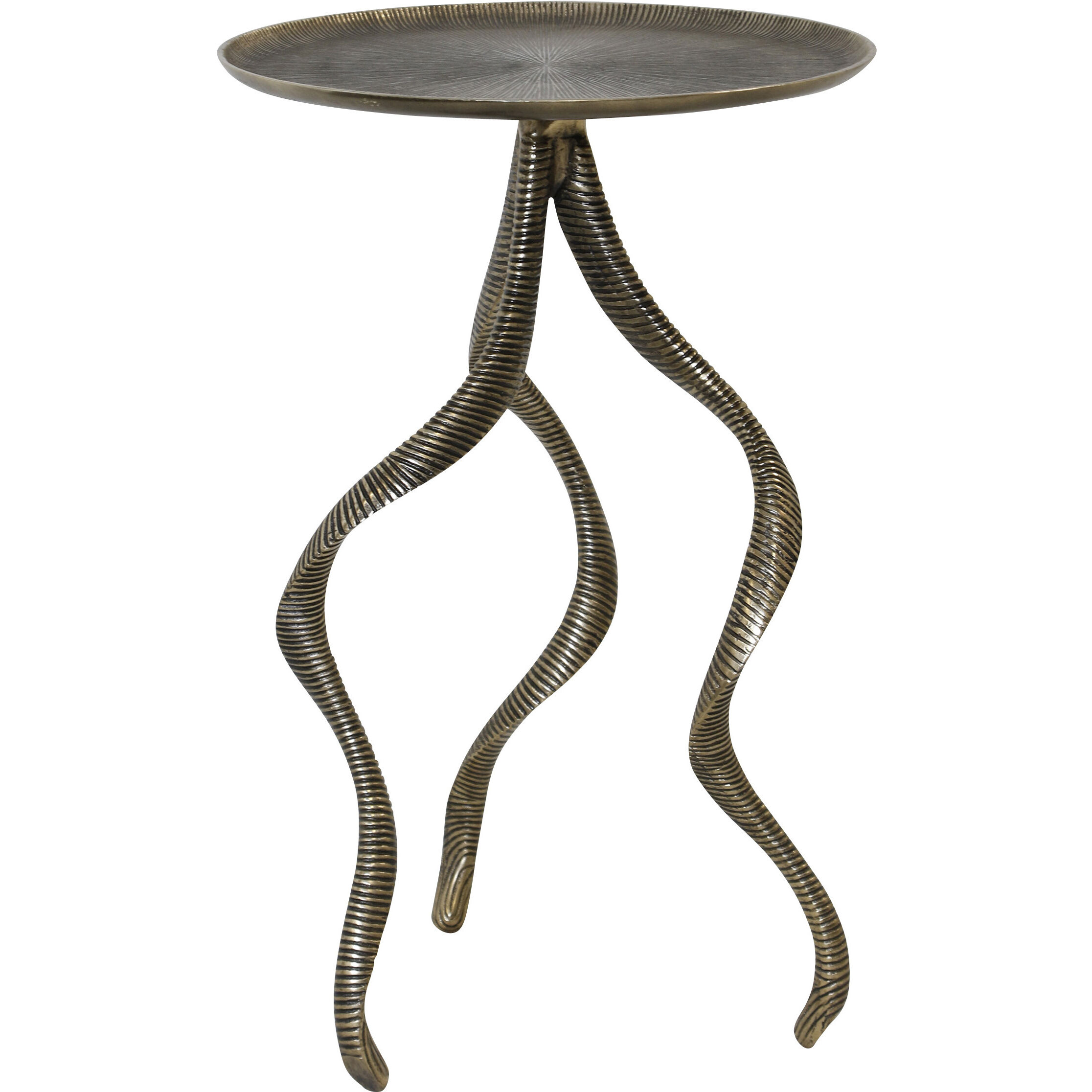 Serpentine 24.75 X 16 inch Antique Brass Accent Table