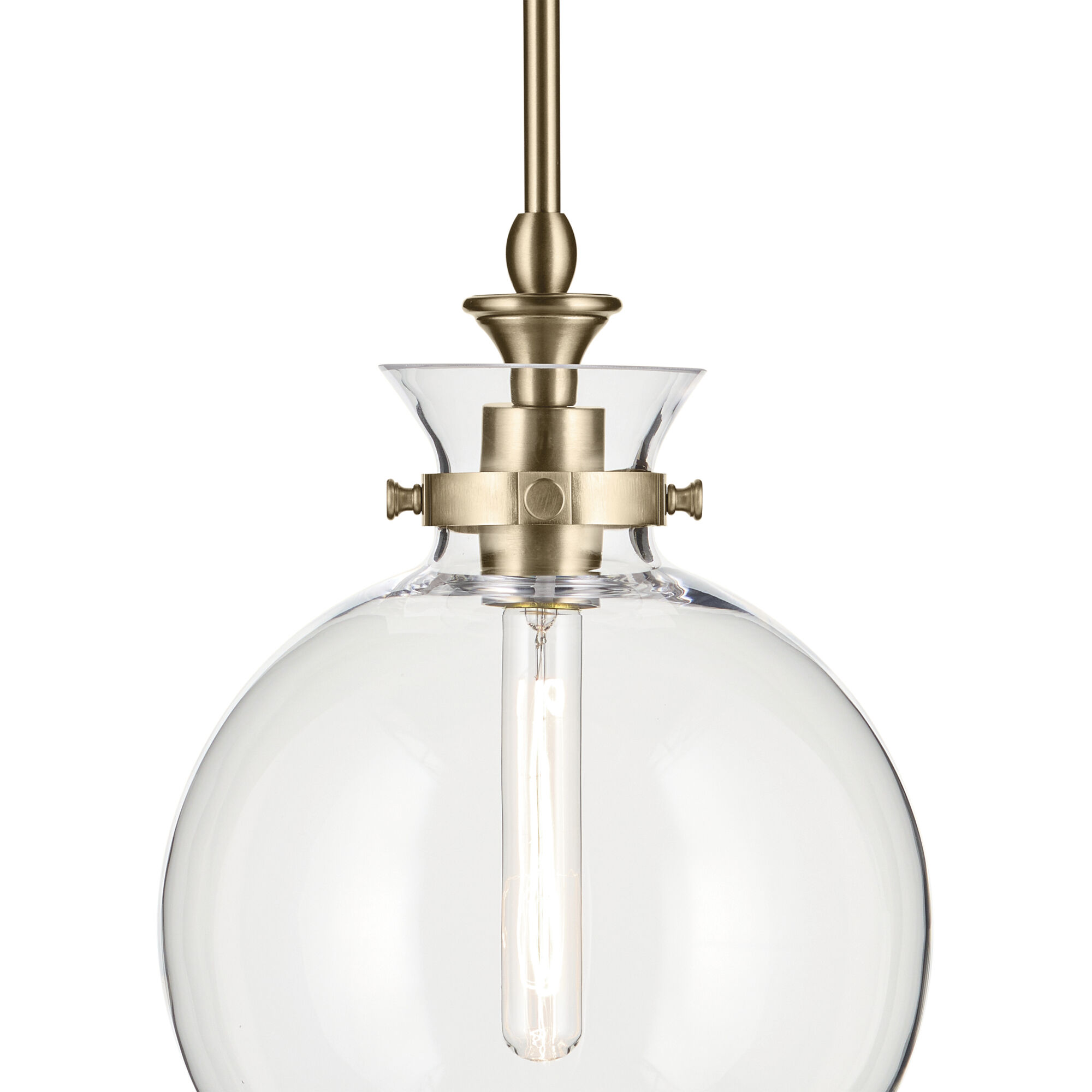 Laria 1 Light Champagne Bronze Pendant Ceiling Light in Clear