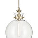 Laria 1 Light Champagne Bronze Pendant Ceiling Light in Clear