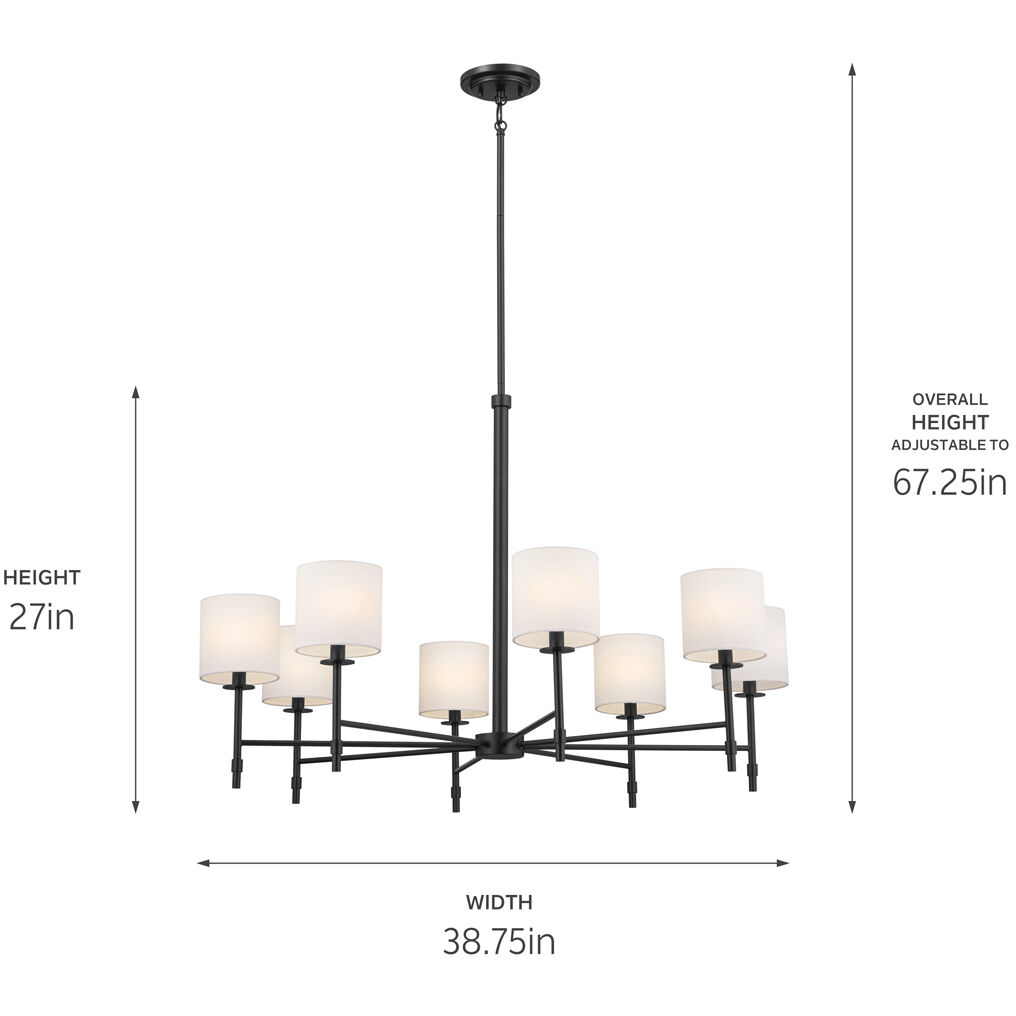 Ali 8 Light 38.75 inch Black Chandelier Ceiling Light