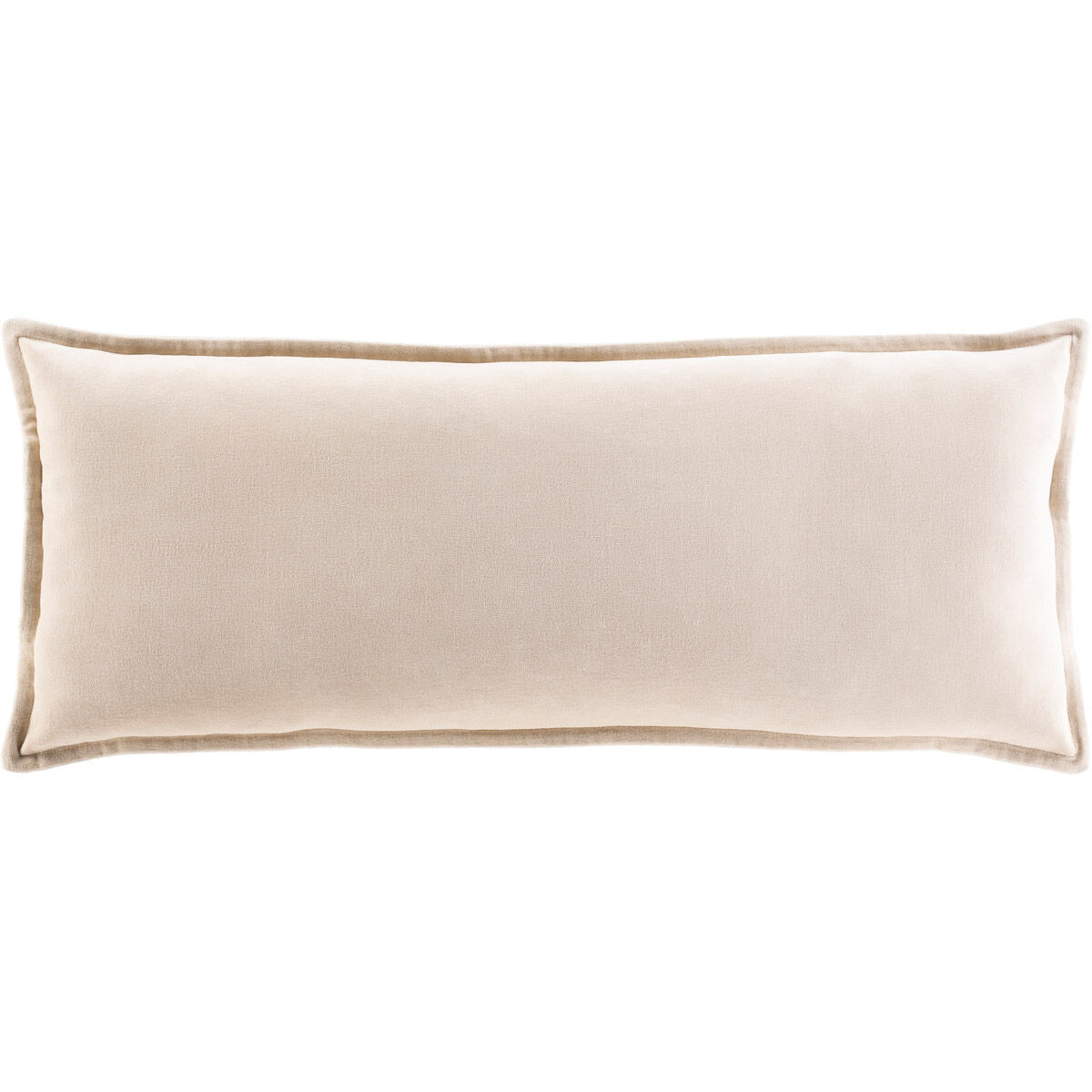Cotton Velvet 30 X 12 inch Beige Pillow Kit, Lumbar