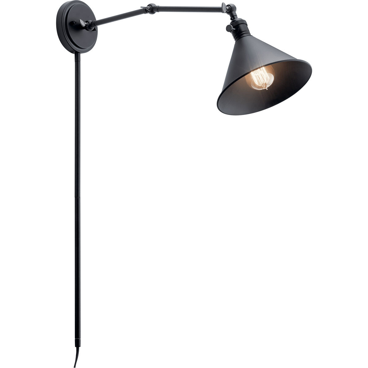 Kichler 43115BK Ellerbeck 1 Light 8 inch Black Wall Sconce Wall Light