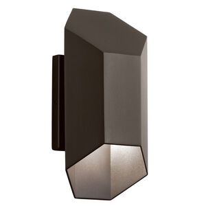 Estella LED 12 inch Textured Architectural Bronze Outdoor Wall, Small