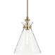 Laria 1 Light Champagne Bronze Pendant Ceiling Light in Clear