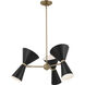 Phix LED 30.75 inch Champagne Bronze with Black Chandelier Ceiling Light in Brushed Gold and Champagne Bronze