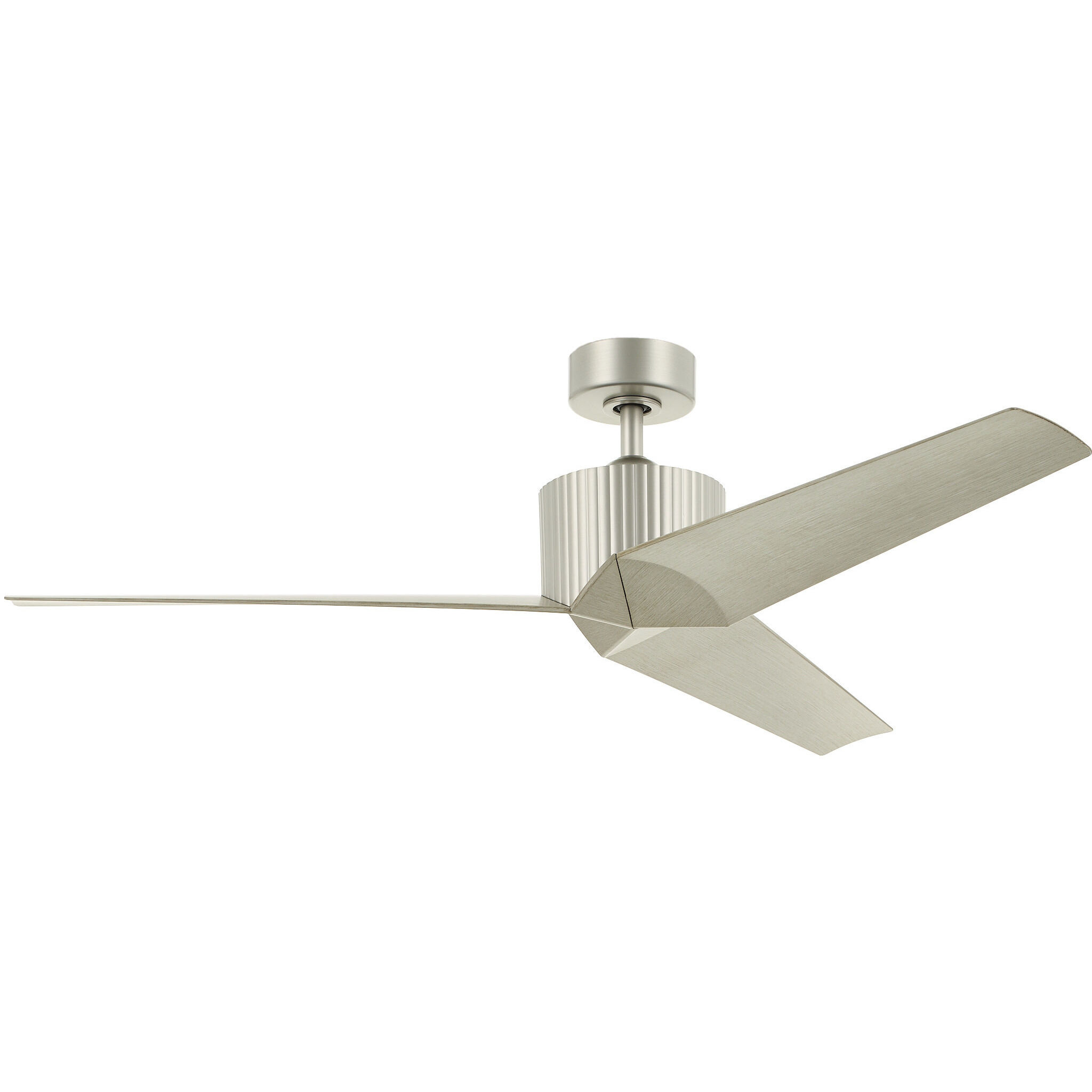 Almere 56 inch Brushed Nickel with Weathered White Walnut Blades Ceiling Fan