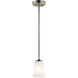 Tao 1 Light 5 inch Brushed Nickel Mini Pendant Ceiling Light