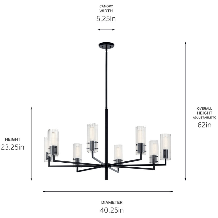 Velestino 8 Light Black Chandelier Ceiling Light