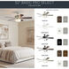 Basics Pro Select 52 inch Brushed Nickel with Walnut Blades Ceiling Fan