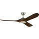 Mylo 60 inch Painted Brushed Nickel with Natural Walnut Blades Ceiling Fan