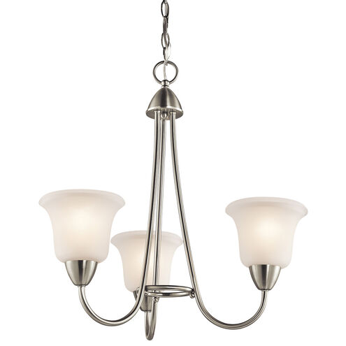 Nicholson 3 Light 21 inch Brushed Nickel Chandelier 1 Tier Small Ceiling Light, 1 Tier Small