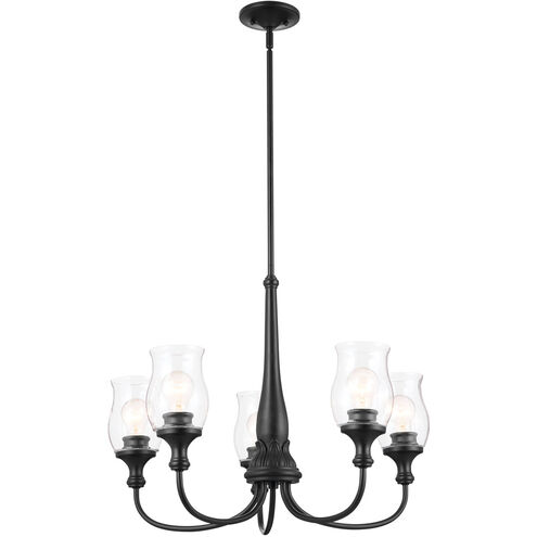 Homestead Melis 5 Light 27 inch Black Chandelier Ceiling Light, Melis