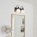 Hex LED 14.25 inch Black Bathroom Vanity Light Wall Light