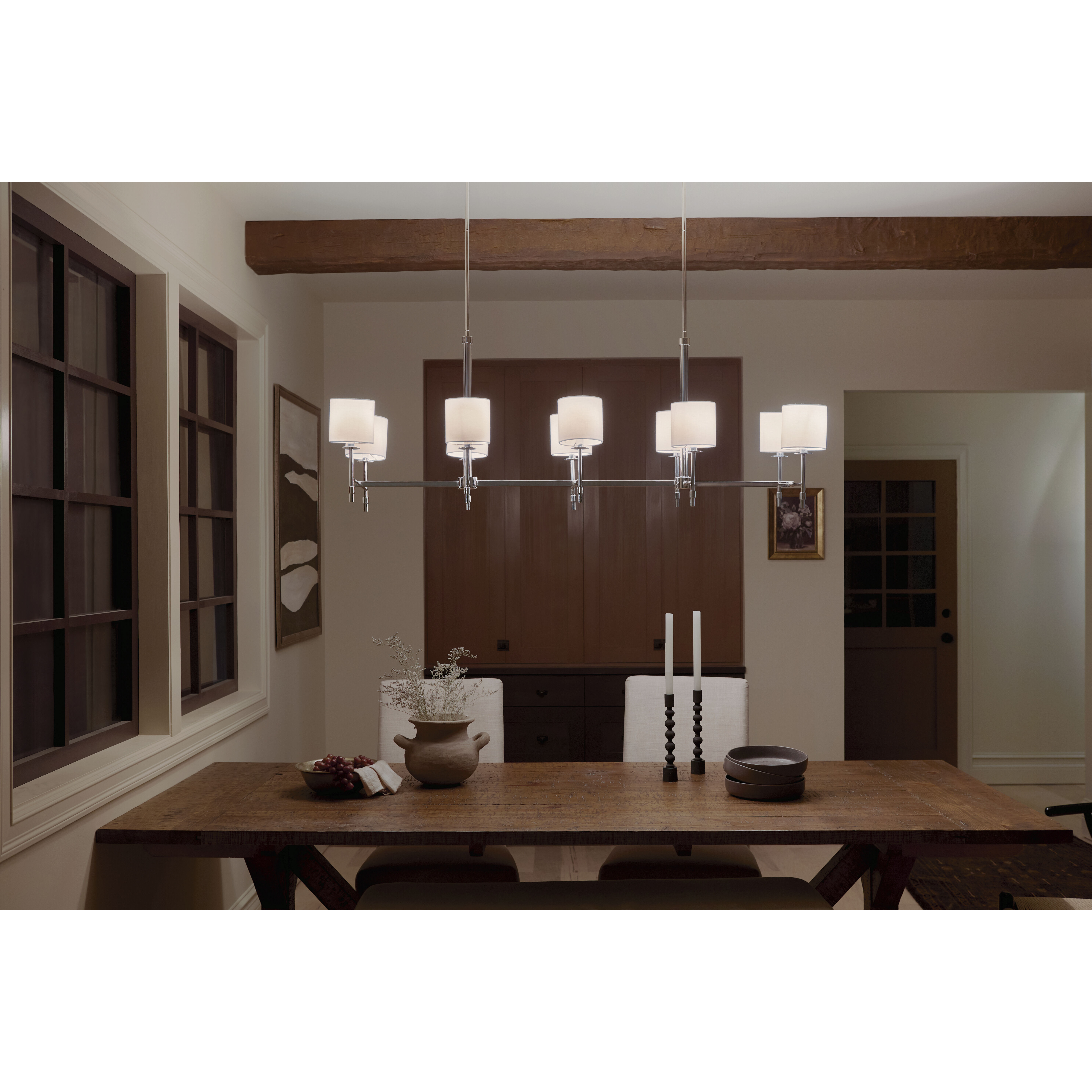 Ali 10 Light 17 inch Polished Nickel Chandelier Linear Ceiling Light