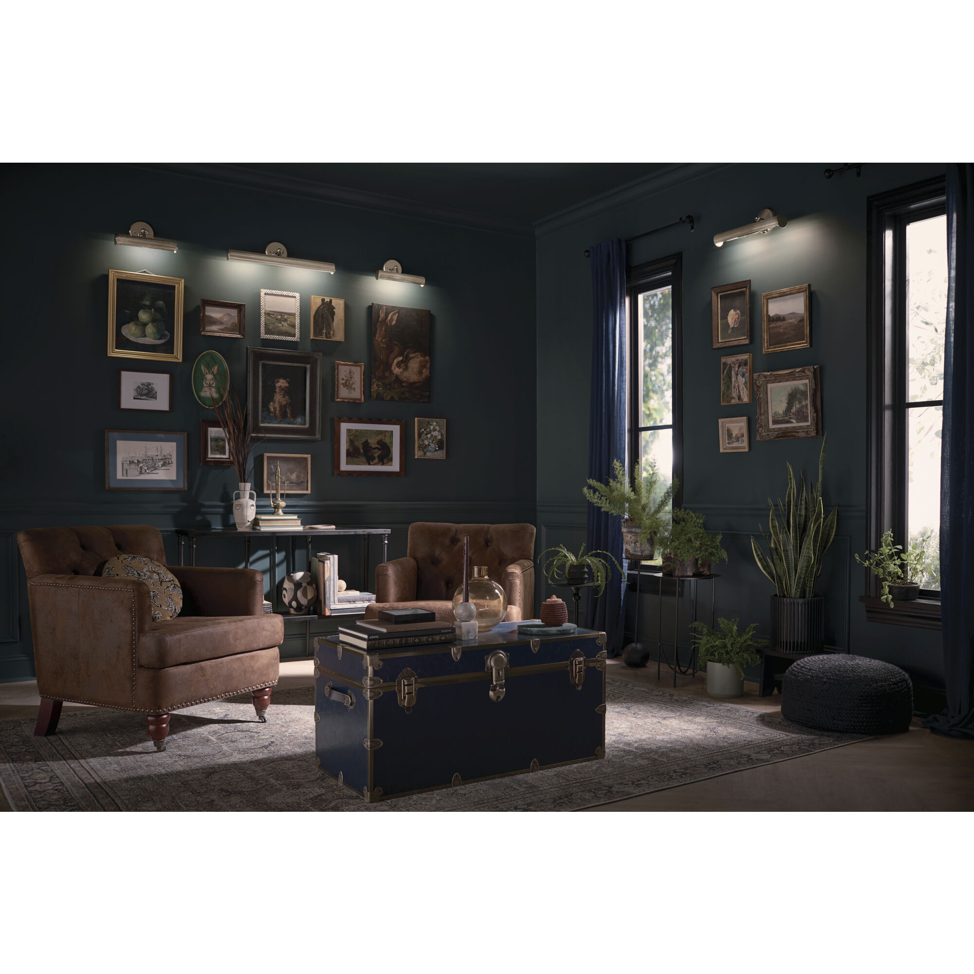 Midi 26 watt 24 inch Polished Nickel Picture Light Wall Light