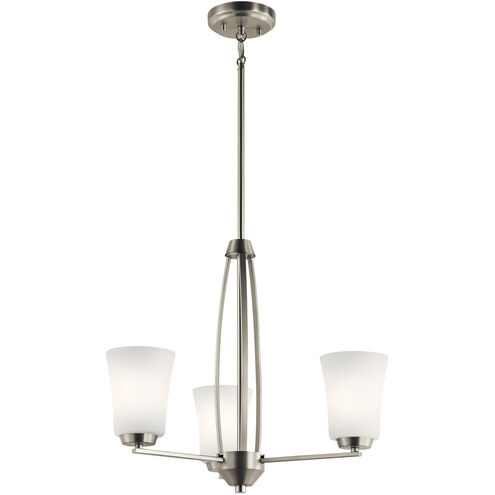 Tao 3 Light 22 inch Brushed Nickel Chandelier 1 Tier Small Ceiling Light, Small