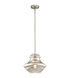 Everly 1 Light 12 inch Brushed Nickel Pendant Ceiling Light in Mercury