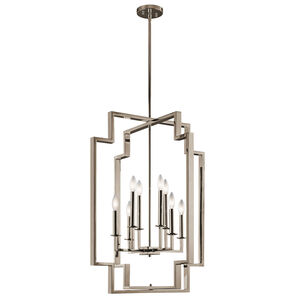 Downtown Deco 8 Light 24 inch Polished Nickel Chandelier Foyer Ceiling Light