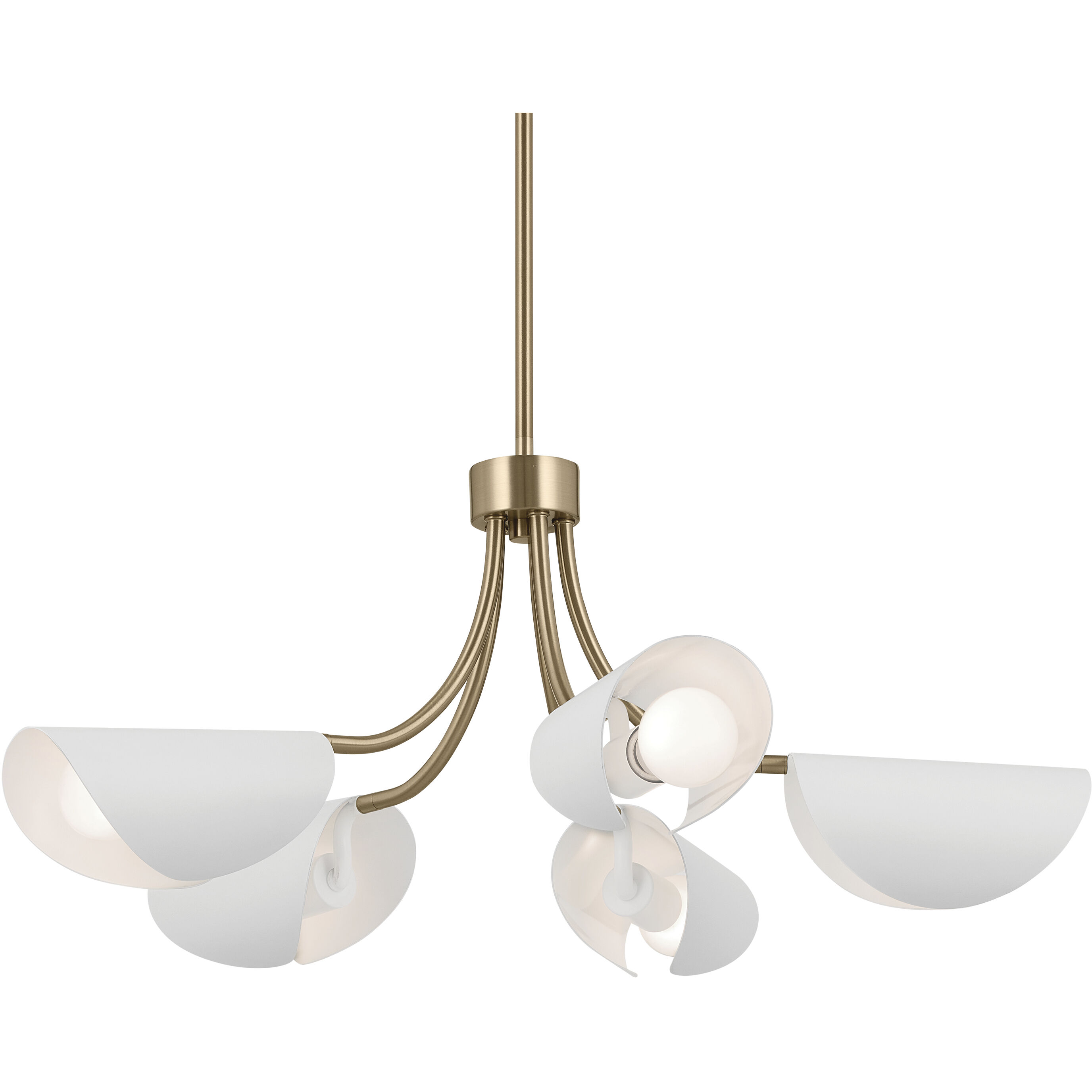 Arcus LED 29.25 inch Champagne Bronze with White Convertible Chandelier Ceiling Light