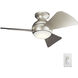 Sola 34 inch Brushed Nickel with Silver Blades Ceiling Fan