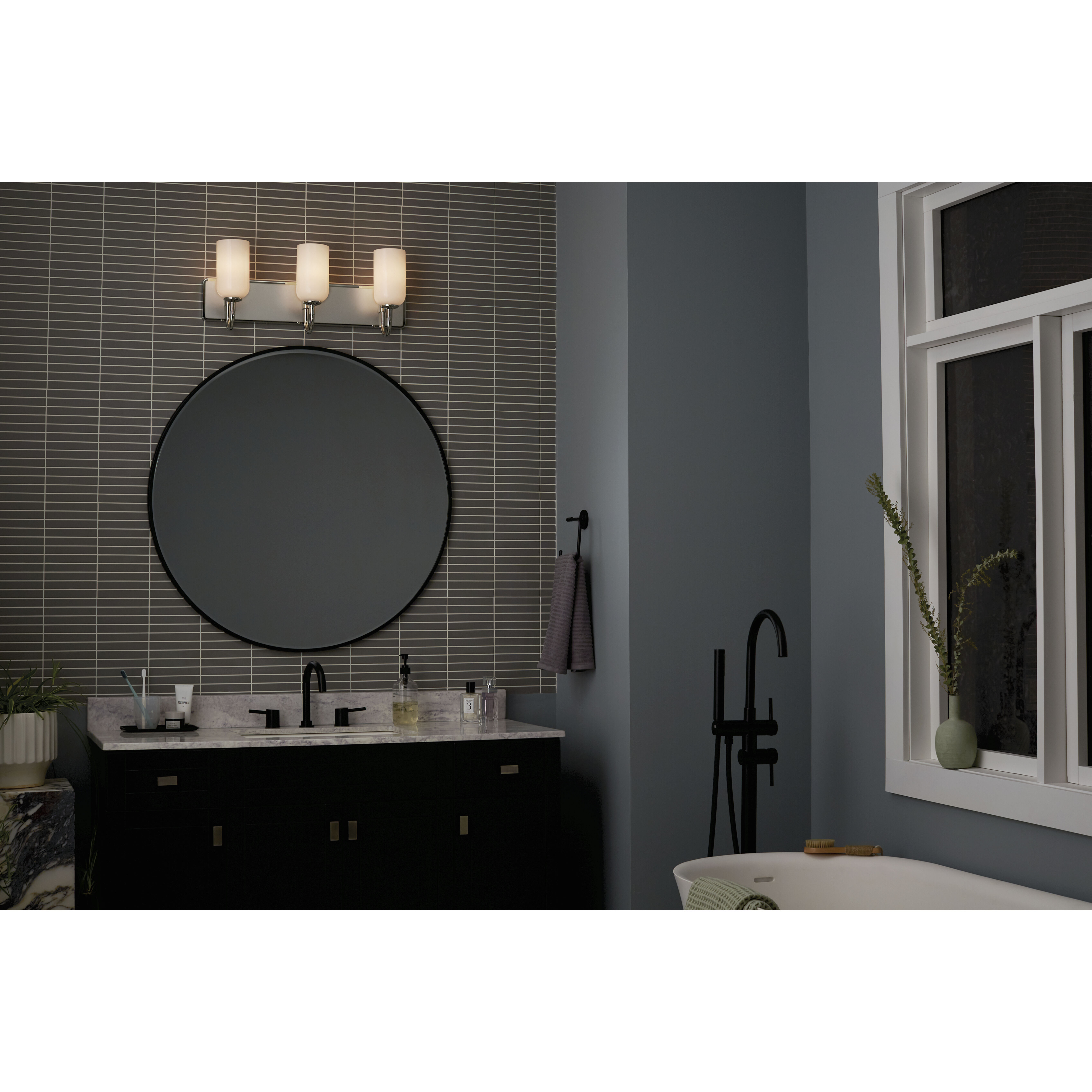 Solia LED 24 inch Polished Nickel with Satin Nickel Bathroom Vanity Light Wall Light