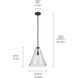 Everly 1 Light Olde Bronze Pendant Ceiling Light