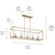 Crosby 5 Light 41.5 inch Natural Brass Linear Chandelier Ceiling Light