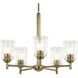Shailene 5 Light Natural Brass Chandelier Ceiling Light in Clear