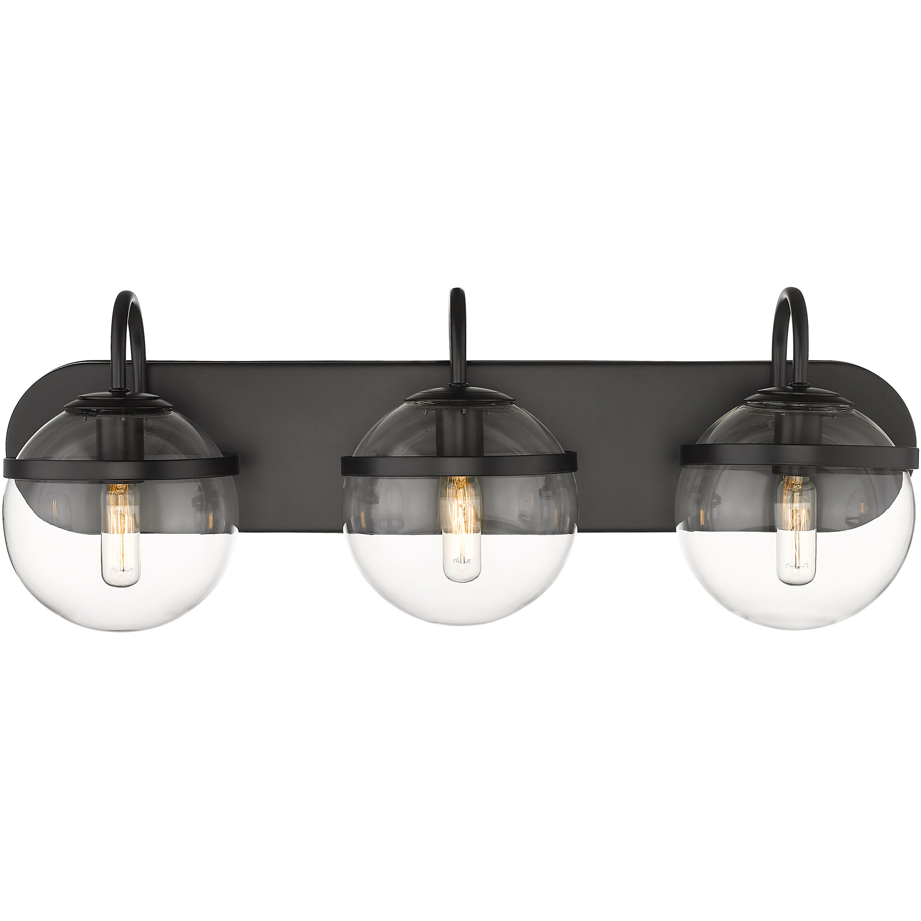 Auralume Sands LED 24 inch Matte Black and Clear Bath Vanity Light Wall Light