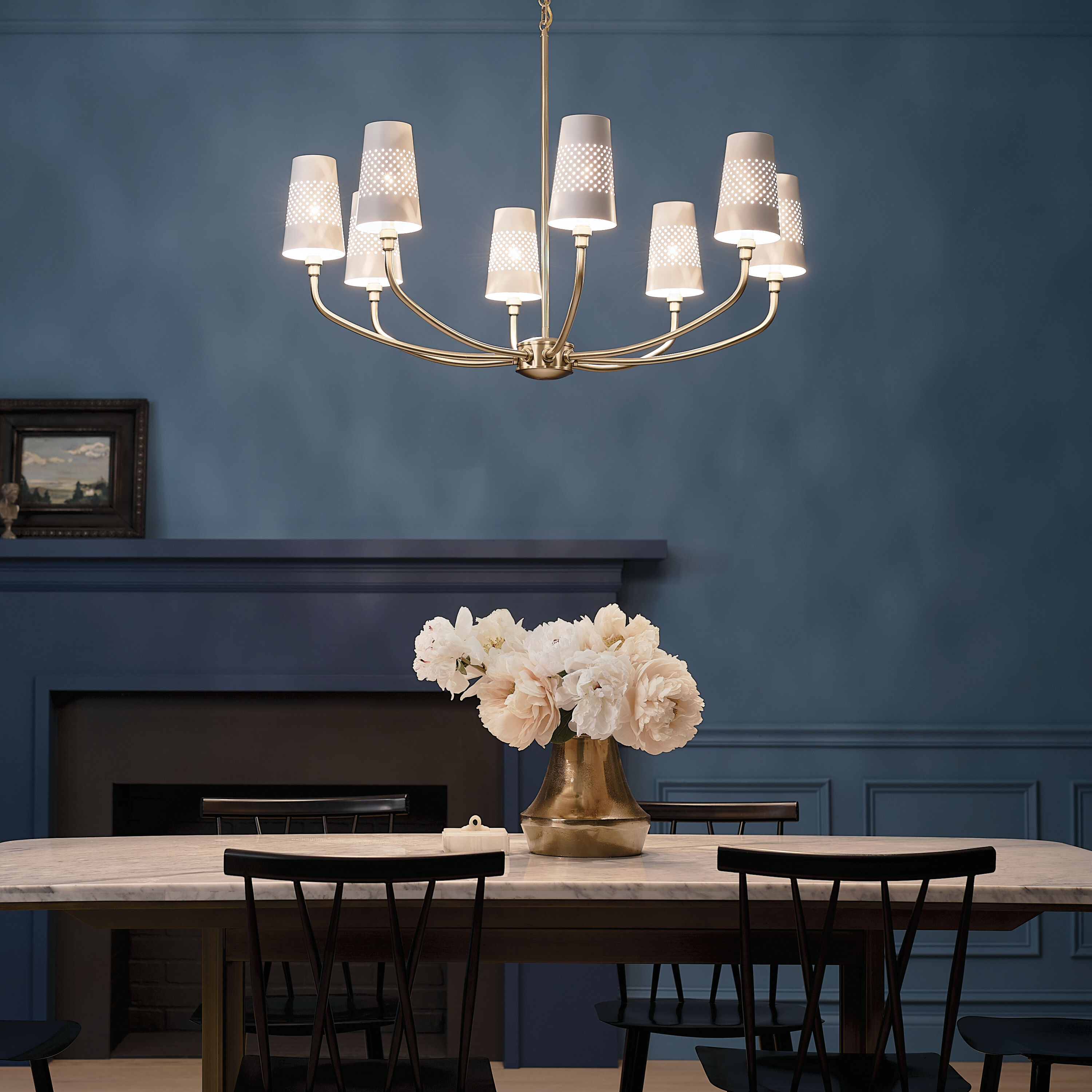 Adeena 8 Light 36.5 inch Brushed Natural Brass Chandelier Ceiling Light