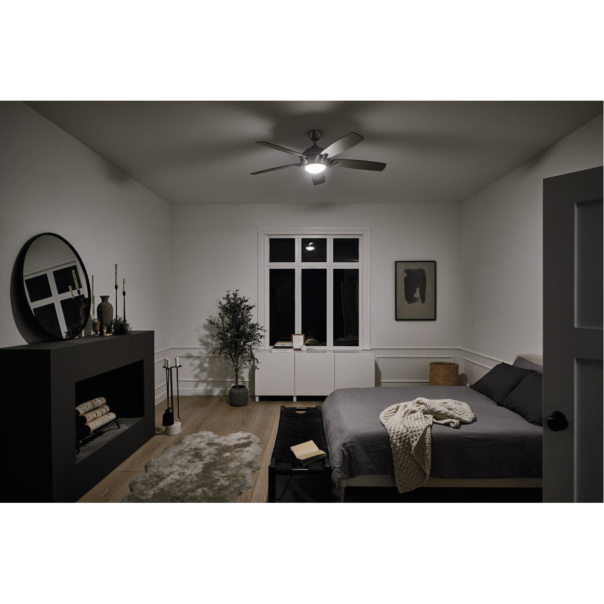 Geno 54 inch Brushed Stainless Steel with Silver Blades Ceiling Fan