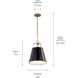 Etcher 1 Light Black Pendant Ceiling Light