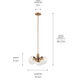 Silvarious 3 Light Champagne Bronze Chandelier/Semi Flush Ceiling Light