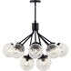 Silvarious 12 Light Black Chandelier/Semi Flush Ceiling Light in Clear Crackle