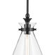 Laria 1 Light Black Pendant Ceiling Light in Clear