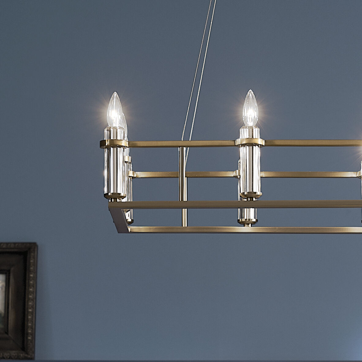 Rosalind 12 Light 17 inch Brushed Natural Brass Chandelier Linear Ceiling Light