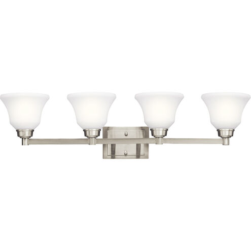 Langford LED 35 inch Brushed Nickel Wall Mt Bath 4 Arm Wall Light